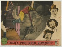 3c697 TILLIE'S PUNCTURED ROMANCE LC '28 W.C. Fields watches as elephant lifts girl up, ultra rare!
