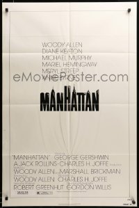 3c181 MANHATTAN 1sh '79 Woody Allen & Diane Keaton, New York City title design by Burt Kleeger!