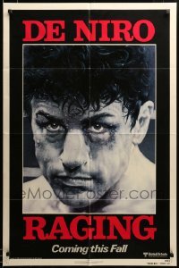 3c141 RAGING BULL advance 1sh '80 Hagio art of Robert De Niro, Martin Scorsese boxing classic!