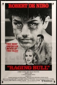 3c142 RAGING BULL style B int'l 1sh '80 Hagio art of Robert De Niro, Martin Scorsese boxing classic!