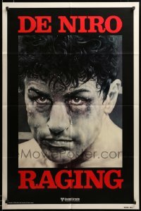3c143 RAGING BULL teaser 1sh '80 Hagio art of Robert De Niro, Martin Scorsese boxing classic!