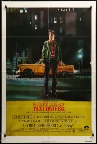 3c144 TAXI DRIVER 1sh '76 classic art Robert De Niro by Guy Peellaert, Martin Scorsese!