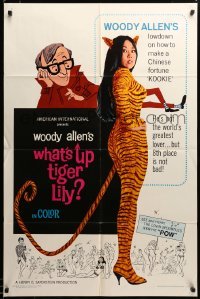 3c190 WHAT'S UP TIGER LILY 1sh '66 wacky Woody Allen Japanese spy spoof with dubbed dialog!