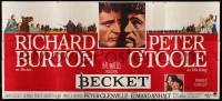 3d043 BECKET 24sh '64 Richard Burton in the title role, Peter O'Toole as his King Henry II!