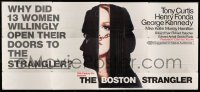 3d046 BOSTON STRANGLER 24sh '68 spooky image of woman willingly opening door for serial killer!