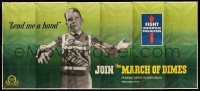 3d065 MARCH OF DIMES billboard '40s boy with polio asking people to contribute & lend him a hand!