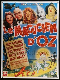 3d010 WIZARD OF OZ French 1p R90s Victor Fleming classic, best art of Judy Garland & top cast!