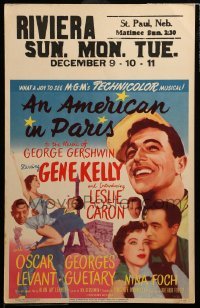 3d020 AMERICAN IN PARIS WC '51 great images of Gene Kelly dancing with sexy Leslie Caron!