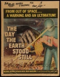 3d022 DAY THE EARTH STOOD STILL WC '51 classic art of Gort holding Patricia Neal & attacking army!