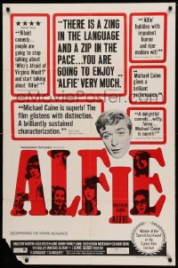 3f024 ALFIE 1sh '66 British cad Michael Caine loves them & leaves them, ask any girl!