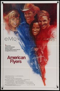 3f032 AMERICAN FLYERS 1sh '85 Kevin Costner, David Grant, bicyclist cycling on bike art by Grove!
