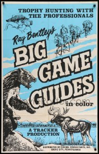3f078 BIG GAME GUIDES 1sh '72 cool nature animal documentary, art of bear, moose and more!