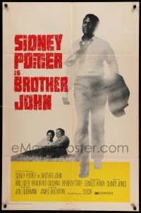 3f119 BROTHER JOHN 1sh '71 great full-length image of angelic Sidney Poitier!