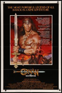 3f181 CONAN THE DESTROYER 1sh '84 Arnold Schwarzenegger is the most powerful legend of all!