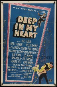 3f217 DEEP IN MY HEART 1sh '54 MGM's finest all-star musical with 13 top MGM stars, dancing art!