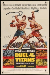 3f246 DUEL OF THE TITANS 1sh '63 Sergio Corbucci, Steve Hercules Reeves vs Gordon Tarzan Scott!