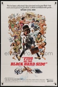 3f304 FIVE ON THE BLACK HAND SIDE 1sh '73 great Jack Davis artwork of entire cast!