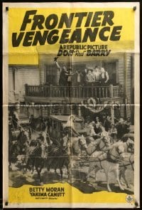 3f332 FRONTIER VENGEANCE 1sh '40 Don Red Barry, Betty Moran & Yakima Canutt in western action!
