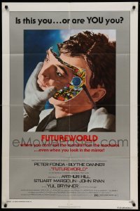 3f333 FUTUREWORLD 1sh '76 AIP, a world where you can't tell the mortals from the machines!