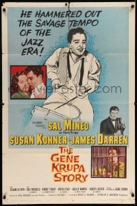 3f343 GENE KRUPA STORY 1sh '60 Sal Mineo hammered out the savage tempo of the Jazz Era!