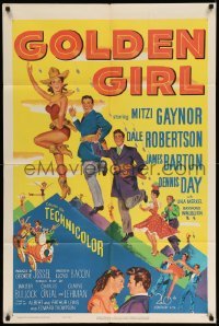 3f360 GOLDEN GIRL 1sh '51 art of sexy Mitzi Gaynor, Dale Robertson & Dennis Day!