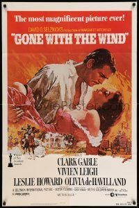 3f362 GONE WITH THE WIND 1sh R80 Clark Gable, Vivien Leigh, Terpning artwork, all-time classic!
