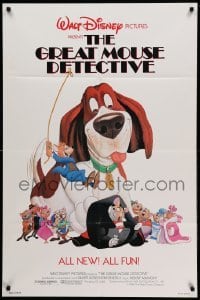 3f369 GREAT MOUSE DETECTIVE 1sh '86 Walt Disney's crime-fighting Sherlock Holmes rodent cartoon!