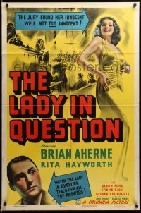 3f484 LADY IN QUESTION 1sh '40 the jury found sexiest Rita Hayworth innocent, but not TOO innocent!