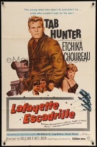 3f490 LAFAYETTE ESCADRILLE 1sh '58 Tab Hunter was a young rebel who couldn't wait for WWI!