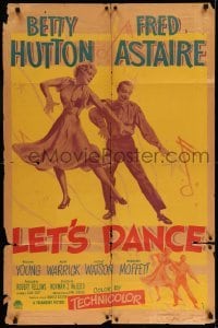 3f512 LET'S DANCE 1sh '50 great image of dancing Fred Astaire & Betty Hutton!