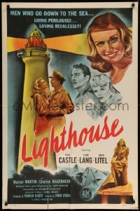 3f517 LIGHTHOUSE 1sh '46 Don Castle, June Lang, living perilously....loving recklessly!
