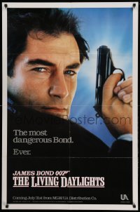 3f529 LIVING DAYLIGHTS teaser 1sh '87 Timothy Dalton as the most dangerous James Bond ever!