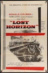 3f540 LOST HORIZON 1sh R56 Frank Capra's greatest production starring Ronald Colman!