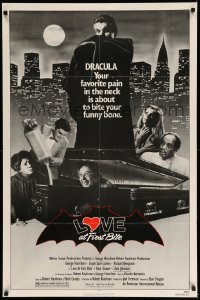 3f542 LOVE AT FIRST BITE 1sh '79 AIP, wacky vampire image of George Hamilton as Dracula!