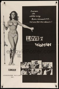 3f543 LOVE IS A WOMAN 1sh '66 Frederic Goode's Death is a Woman, sexy Patsy Anne Noble w/spear gun