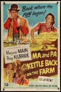 3f547 MA & PA KETTLE BACK ON THE FARM 1sh '51 Marjorie Main & Percy Kilbride find uranium!