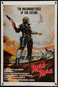3f551 MAD MAX 1sh R83 art of wasteland cop Mel Gibson, George Miller Australian action classic!