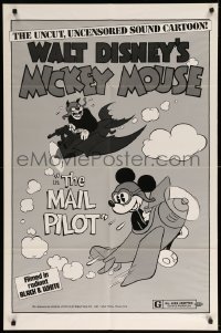 3f553 MAIL PILOT 1sh R74 Walt Disney, wacky art of pilot Mickey Mouse, uncensored!