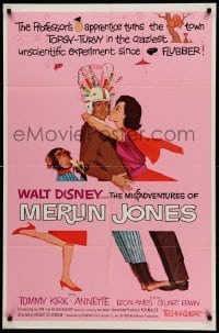 3f589 MISADVENTURES OF MERLIN JONES style A 1sh '64 Disney, art of Annette Funicello, Kirk & chimp!