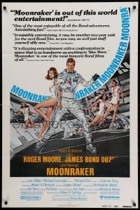 3f599 MOONRAKER reviews 1sh '79 Roger Moore as James Bond & sexy Lois Chiles by Goozee!