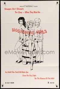 3f600 MOONSHINE GIRLS 1sh '74 it will make you leave the city for the glamour of the hills!