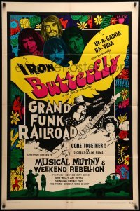 3f613 MUSICAL MUTINY/WEEKEND REBELLION 1sh '70 Iron Butterfly, Grand Funk Railroad double-bill!