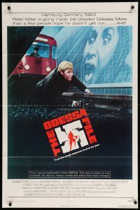 3f652 ODESSA FILE int'l 1sh '74 Maximilian Schell, cool art of Jon Voight in subway!