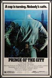 3f712 PRINCE OF THE CITY 1sh '81 directed by Sidney Lumet, Treat Williams over New York City!