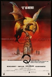 3f724 Q 1sh '82 great Boris Vallejo fantasy artwork of the winged serpent Quetzalcoatl!