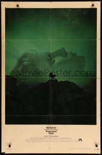 3f747 ROSEMARY'S BABY 1sh '68 Roman Polanski, Mia Farrow, creepy baby carriage horror image!