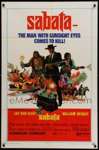 3f750 SABATA 1sh '70 Lee Van Cleef, the man with gunsight eyes comes to kill, Thurston art!