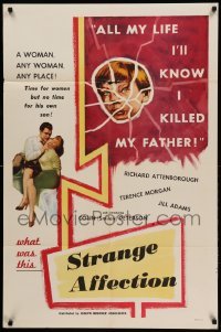3f759 SCAMP 1sh '59 Strange Affection, Richard Attenborough knows he killed his father!