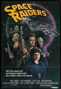 3f811 SPACE RAIDERS 1sh '83 Roger Corman, Joann sci-fi artwork of teen boy & aliens!