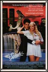 3f815 SPLASH 1sh '84 Tom Hanks loves mermaid Daryl Hannah in New York City under Twin Towers!